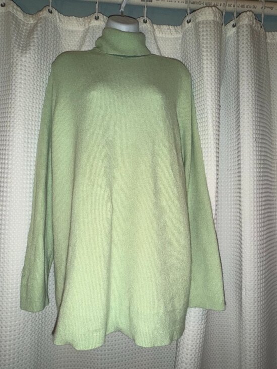 Blair Mint Green Turtleneck Sweater 2XL Silk Angora Blend - Picture 1 of 6